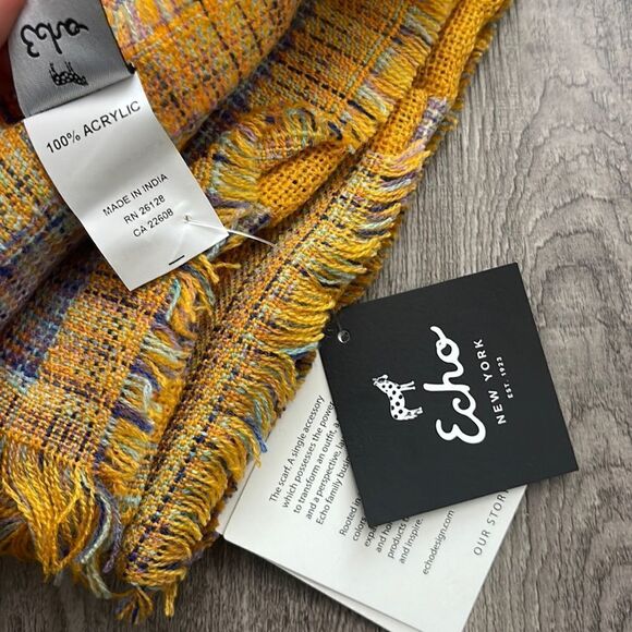 Reversible Acrylic Oversize Scarf NEW. Echo New York - Picture 3 of 4